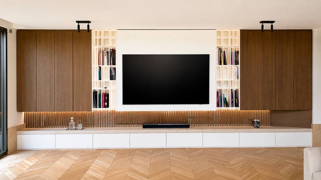 Mur TV sur mesure du projet Hassani