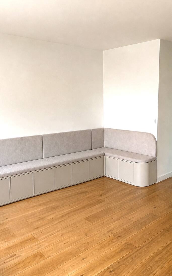 Banquette sur mesure du projet Pierre Michel